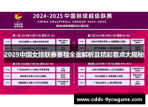 2025中国女排联赛赛程全面解析及精彩看点大揭秘